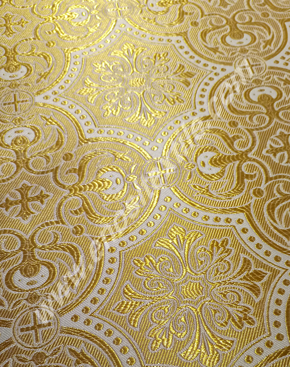 KL-020 White-Gold Brocade Fabrics